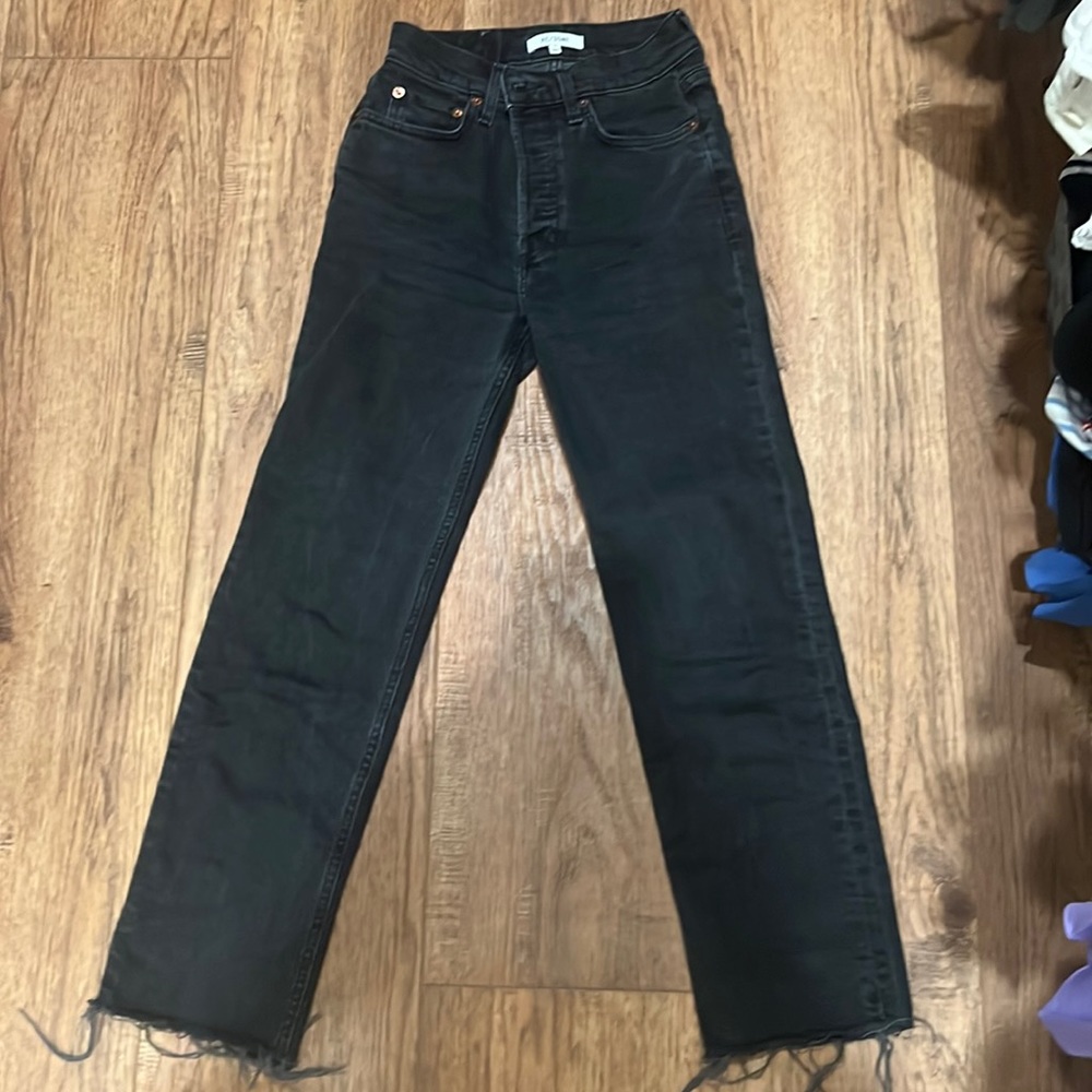 Redone black jeans, high wasted, size 24